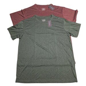 AKAWOOKO Athletic T-Shirt Short Sleeve Lot Of 2 Red & Green Heathered XL NEW NWT